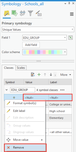 How to remove the <Null> value label in the Symbology pane