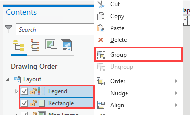 The Contents pane with the Group layers