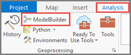 The Analysis tab to open ModelBuilder