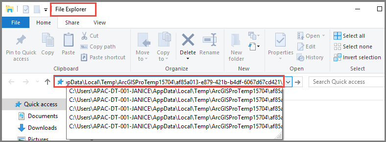 Search the copied path in File Explorer