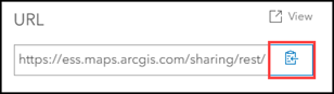Copying the URL of the item in ArcGIS Online