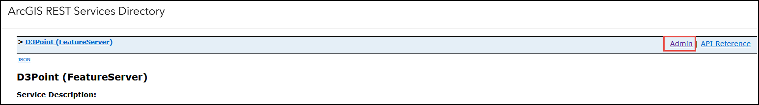 The ArcGIS REST Services Directory window