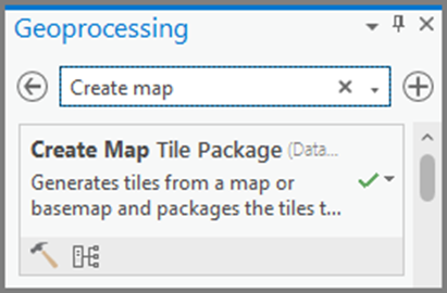 Search and select Create Map Tile Package