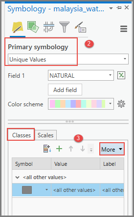 Select More in the Symbology pane