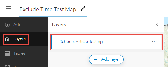 The Map Viewer Contents (dark) toolbar with the Layers tab