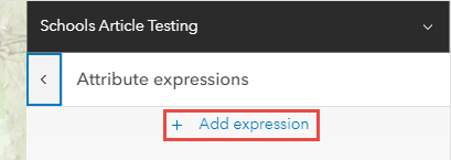 The Map Viewer Pop-up expressions pane with the Add expression icon