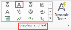 The Graphic and Text group on the Insert tab.