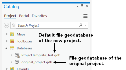 The Catalog pane in the Databases folder.