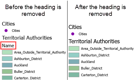 A comparison of the map legend before and after the heading is removed.