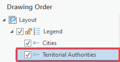 The selected 'Territorial Authorities' legend item is highlighted in blue