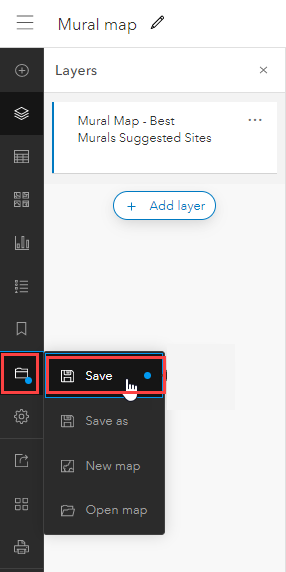 The Contents toolbar with the Save and Open icon.
