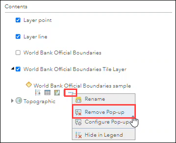 Click Remove Pop-up from the More Options menu.