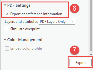 The Export georeference information check box to be checked