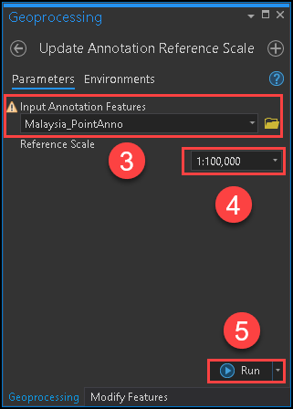 The Update Annotation Reference Scale pane to specify a reference scale.