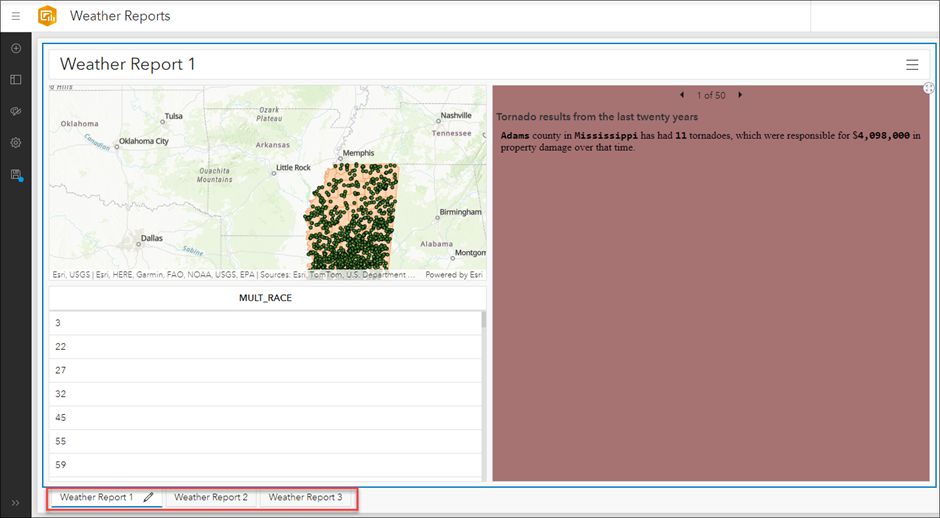 Multiple dashboards as tabs in one dashboard.