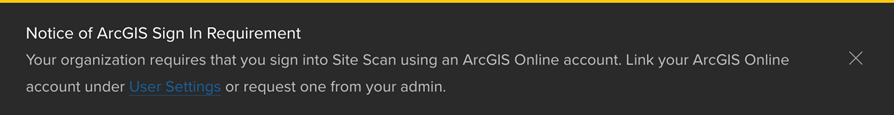 Notice of ArcGIS Sign In Requirement