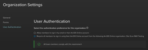 User Authentication setting - success