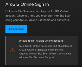 Unable to link ArcGIS Online account