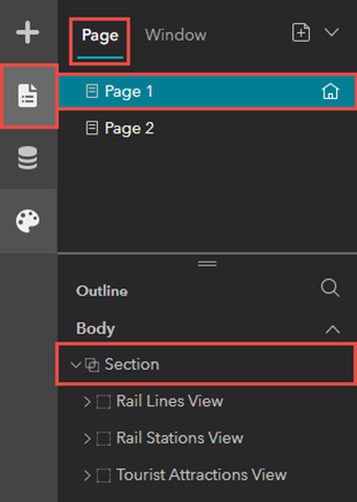 Click the Section widget's header to open the configuration pane.