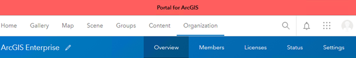 The Portal for ArcGIS website with a red information banner.
