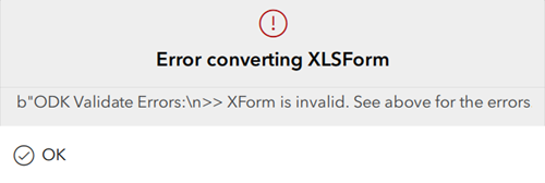 'The converting XLSForm error.