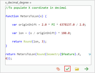 The x-value expression is configured in the expression box.
