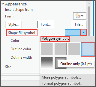 Change the form to outline only