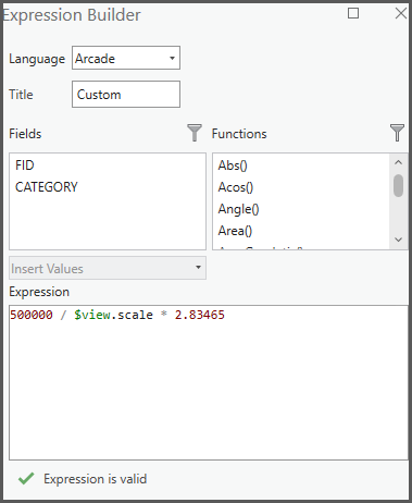 Enter the expression in the Expression Builder pane