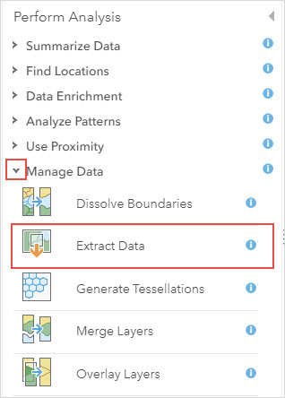 Extract Data under Manage Data in the Perform Analysis pane.