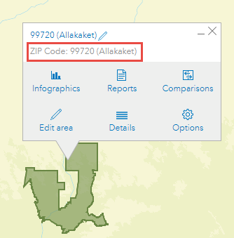The ZIP Code acts as the description in the geographic boundary