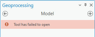 The error message returned when attempting to open a custom model tool