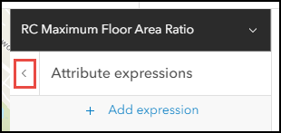 The Map Viewer Pop-up expressions pane with the Previous icon above the newly created expression