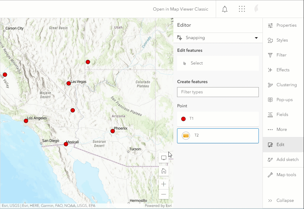 New features are not displayed on the web map upon creation in Map Viewer.