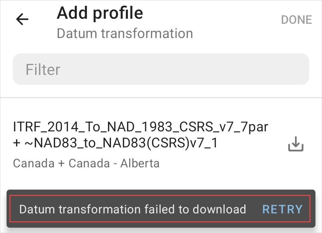 The Add Profile page for data transformation in ArcGIS Field Maps.