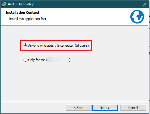 Install ArcGIS Pro with the 'all users' option.