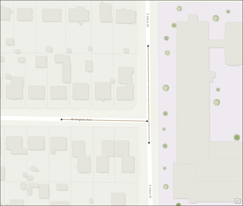 Points along the lines after using Densify tool and Feature Vertices to Points tool.