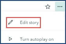 Edit story button under More actions icon