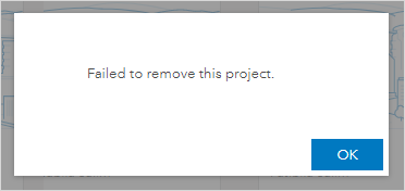 The error message dialog box displayed in ArcGIS Business Analyst Web App.