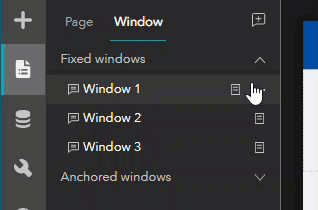 The Window tab in the Page panel.