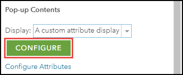 Selecting Configure to edit the pop-up further in the Configure Pop-up pane