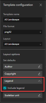 Include legend is enabled in the layout options.