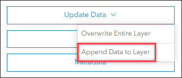 The Append Data to Layer option.