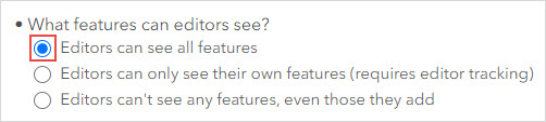 The Editors can see all features option under What features can editors see.