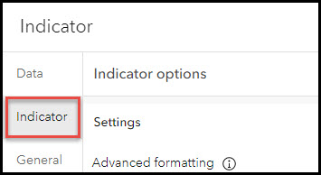 The Indicator tab in the Indicator window