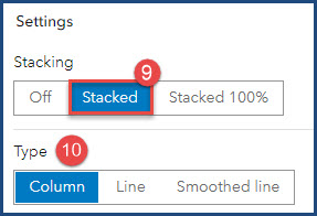 The Stacking and Type settings