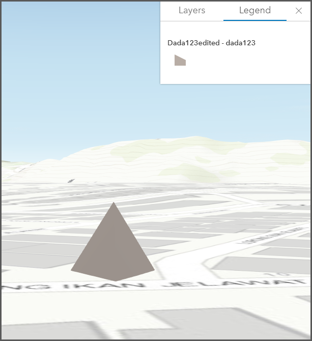 A 3D pyramid at ground level in ArcGIS Online