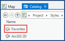 The Favorites style icon in the catalog view