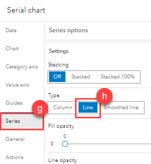 The parameter on the Series tab in the Serial chart window.