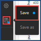 The Save icon and the Save option