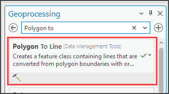 The Polygon To Line tool in the Geoprocessing pane